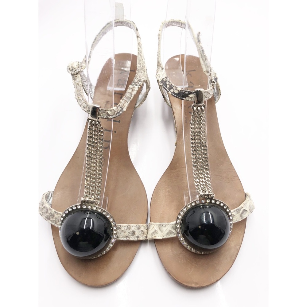 {Karoline} Snakeskin Embellished Sandals